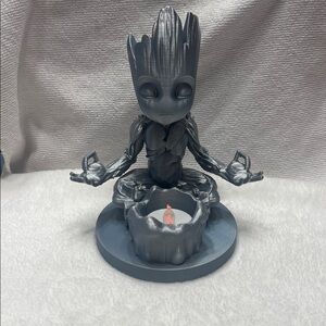 Silver  Groot Meditation Figurine